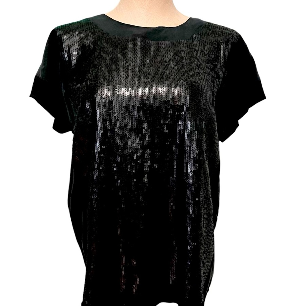 Calvin Klein Women’s Black Sequin Blouse NWT Size M